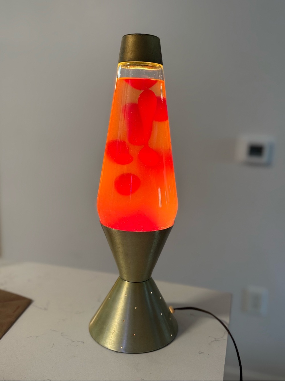 1980s Starlight Aristocrat Lava Lamp with Orange Liquid and Red Wax